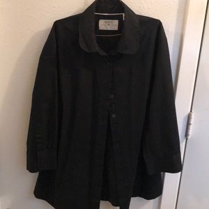 Black dress button up 3/4 sleeve — light weight